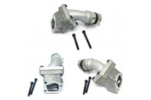 Collettore lamellare VMC 001402 a tre fori con manicotto interno 34 mm per PHBH 26/28, Vespa 50, Special, Primavera ed ET3. Modifiche sui telai PK.