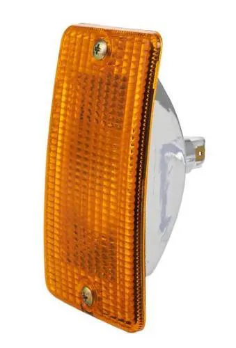 Freccia completa SIEM 246480505 anteriore destra per Vespa PK XL, Rush, N, FL, FL2 e HP compatibili, con lente arancione e corpo nero.