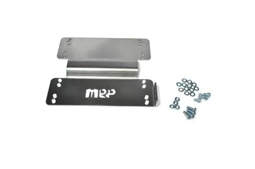 Piastra MRP634 inox 3 mm per avanzare il cavalletto centrale Vespa Largeframe. Montaggio sui fori originali, senza modificare il telaio.
