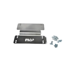 Piastra MRP634 inox 3 mm per avanzare il cavalletto centrale Vespa Largeframe. Montaggio sui fori originali, senza modificare il telaio.