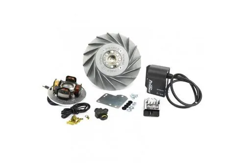Accensione Pinasco Flytech Touring 12 V, cono 17 e volano da 1,6 kg per Vespa VNB, VBB, GT, GTR, Sprint, Sprint Veloce e TS prima serie.
