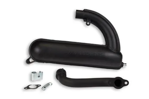 Scarico Malossi Power Classic 3217871 per Vespa 50 Special, con aspetto discreto, collettore dedicato ed espansione interna a due camere.