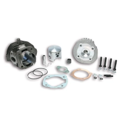 Malossi 318694 in ghisa da 111,66 cc, alesaggio 57,5 mm e corsa 43 mm, con 6 travasi e testa emisferica per Vespa e Ape 50 compatibili.
