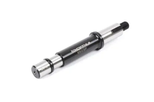 Perno BGM ORIGINAL per ingranaggio multiplo Vespa PX, Cosa e T5: acciaio 42CrMo4V temprato, lunghezza 121 mm, sedi da 15 e 13 mm.