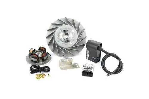Accensione Pinasco Flytech Touring 26357730 per Vespa PX: cono 20, volano da 1,8 kg, ventola Original Style e centralina Sparkey.