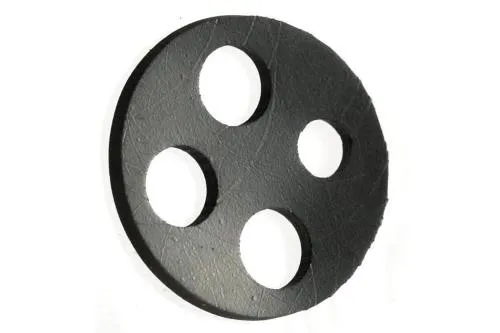 Guarnizione SIP 14485000 in gomma, quattro fori, diametro 29,9 mm e spessore 2,8 mm, per rubinetto benzina Vespa 150 GS.