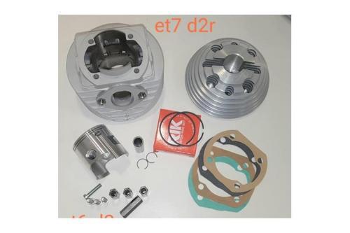 Cilindro in VMC in alluminio, bifascia ET3 135cc, Ø 59mm, corsa 51mm per Vespa Primavera - ET3 - PK candela centrale