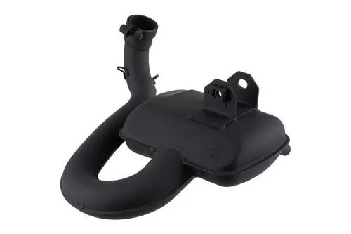 Marmitta box SIP Road 3.0 in acciaio nero per Vespa Rally 200, P200E, PX 200 e Cosa 200, con corpo compatto e collettore maggiorato.