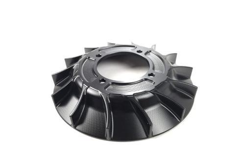 Ventola volano colore nero 14 alette in alluminio CNC/RACING per accensione Vespa VMC