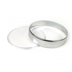 Glass and chrome frame kit for Vespa speedometer Ø=105mm - Vespa PX Arcobaleno (1984-), PK XL1, GT 250 i.e. 60 (ZAPM451), GTV 125 (ZAPM313), GTV 250 (ZAPM451), GTV 300 (ZAPM452)