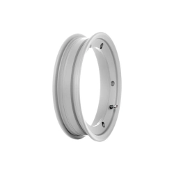 Cerchio SIP 81067100 tubeless 2.10x10 argento: ET 5,5 mm, PCD 5/220, foro centrale 202 mm e KBA 51612 per Vespa 10 pollici.