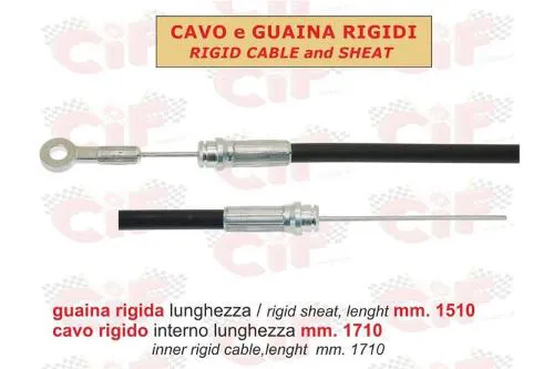 Gearbox transmission complete with rigid cable sheath for Vespa PK HP, FL, V