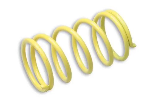 Molla Malossi gialla 297009.Y0, diametro 45 mm, lunghezza 77 mm, filo 3,9 mm e rigidita 8,4k. Per variatore originale o Multivar Piaggio.