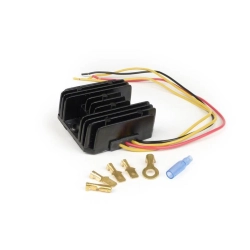 Regolatore BGM PRO BGM6698 per impianti 12 V DC: due cavi gialli dallo statore, nero a massa e rosso alla batteria. Batteria necessaria.