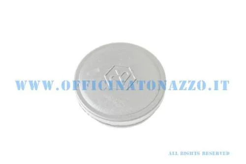 Tappo originale Piaggio grigio 152342001 con emblema esagonale per foro contachilometri Vespa 50 N, L e R con manubrio a faro tondo.