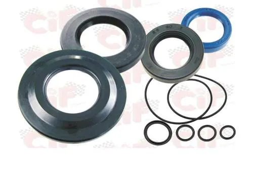 Kit paraoli CIF 6645 per Vespa Rally 180 e Rally 200: quattro paraoli motore e ruota più cinque O-ring per una revisione completa delle tenute.