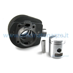 Cilindro di ricambio 125 cc in ghisa, alesaggio 52,5 mm e corsa 57 mm, per motori Vespa Largeframe a due travasi; testa esclusa.