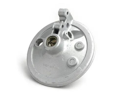 Piatto portaganasce anteriore 179565 per Vespa PX Arcobaleno, Lusso e T5 con perno da 20 mm, fornito senza cuscinetto.