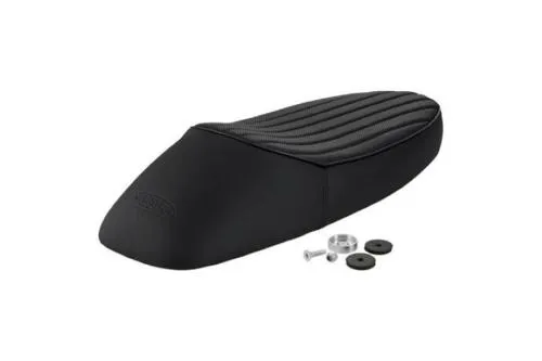 Sella Nisa VS2020N nera per Vespa 50, Primavera ed ET3, con fondo in ABS, doppia imbottitura e chiusura magnetica ammortizzata.