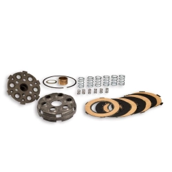 Frizione completa Malossi Power Up 5217808 per Vespa PX 125 e 150: campana da 98,5 mm, quattro dischi e molle ausiliarie per motori elaborati.