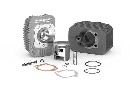 Kit cilindro Malossi 3118735 in ghisa da 73 cc, Ø46,5 mm e spinotto 12 mm, con sei travasi e testa per Piaggio Ciao e Ciao PX.