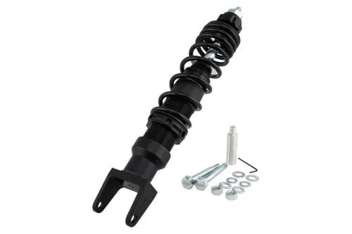 Ammortizzatore posteriore SIP Performance 2.0 da 340 mm: molla progressiva 110 LB, precarico continuo e ritorno regolabile su 18 posizioni.