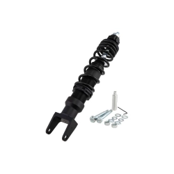 Ammortizzatore posteriore SIP Performance 2.0 da 340 mm: molla progressiva 110 LB, precarico continuo e ritorno regolabile su 18 posizioni.