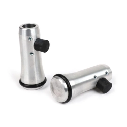 Zapatas para caballete Vespa en aluminio pulido Ø20 mm, altura +25 mm con respecto al original