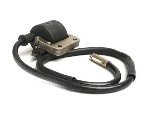 Bobina esterna nera OEM-Quality 9110019 con cavo candela per Vespa V50, Primavera, GT, GTR, TS, Sprint e GL compatibili.