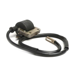 Bobina esterna nera OEM-Quality 9110019 con cavo candela per Vespa V50, Primavera, GT, GTR, TS, Sprint e GL compatibili.
