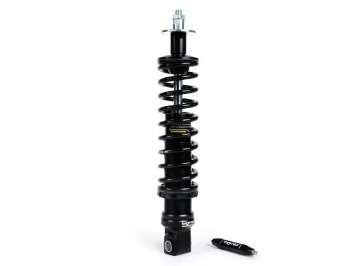 Ammortizzatore anteriore BGM PRO SC/F1 Sport da 280 mm per Vespa GTS 250 e 300 2014-2016, con precarico regolabile e finitura nera.