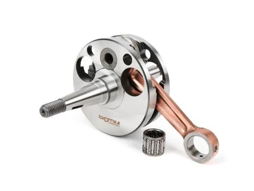 Albero BGM PRO per Vespa Wideframe: corsa 57 mm, biella 110 mm, spinotto 15 mm e cuscinetti a rullini superiore e inferiore.
