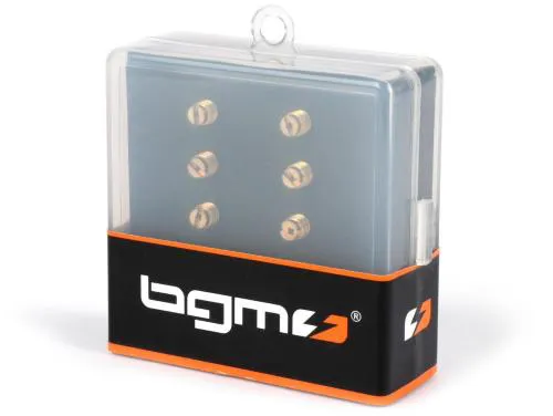 Kit BGM PRO 2599130 con 10 getti minimo Mikuni VM22/210 da 15 a 37,5, filetto M5x0,75, per carburatori TM, TMX e VM compatibili.