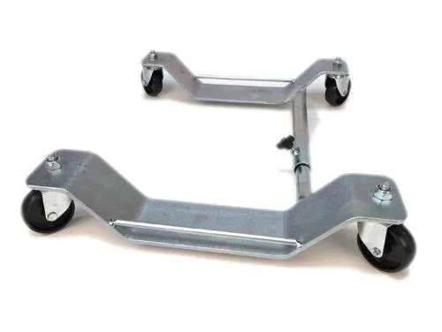 Carrello spostamoto BGM PRO in acciaio zincato per Vespa classiche e Lambretta serie 1-3, regolabile da 34 a 62 cm e con portata massima di 200 kg.