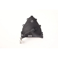 Coperchio frizione Crimaz DA3027-CART nero per Vespa Smallframe, con cremagliera, doppio astuccio a rulli e spazio per frizioni maggiorate.