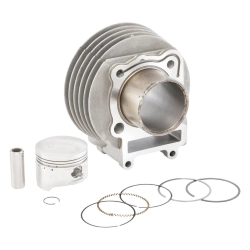 Cilindro LML para LML Star 125 4T/Star Deluxe 125 4S/Speedy Ø 52,5 mm, fundición, carrera 57 mm, biela 0,0 mm, 2 bandas elásticas, con culata, sin culata, grado C - reparaciones económicas