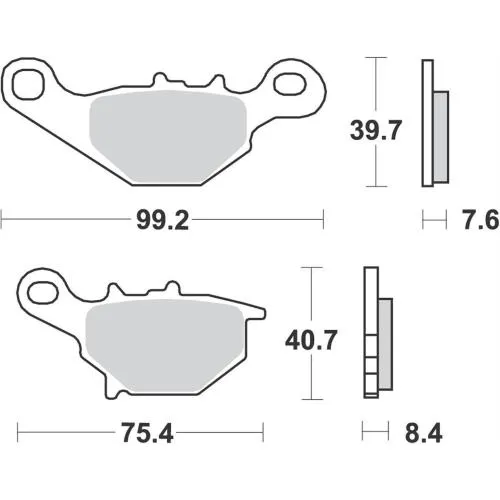 Pastiglie freno MALOSSI Sport, S47, 99,5x40x7,5 mm 76x41,5x8,2mm, con e-pass, marchio e24