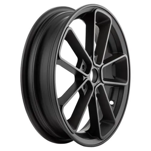 Cerchio SIP SERIES PORDOI per Vespa GTS/GTS Super/GTV/GT 60 /GT/GT L 125-300ccm, 3.00-13", 10 raggi, anteriore/posteriore, alluminio, nero opaco, KBA 53352, come accessorio estremamente attraente e grado AA - riparazione di prima classe