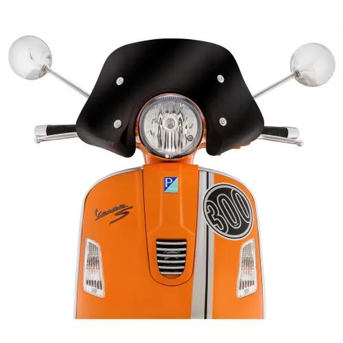 ERMAX flyscreen, small, black, for Vespa GTS/GTS Super/GT/GT L 125-300ccm h 160 mm, l 460 mm, incl. mounting material (black)