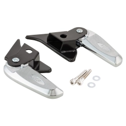 Pedane SIP per Vespa Primavera/Sprint 50 -150ccm 2T/4T AC alluminio, nero/cromo, pieghevoli, come accessorio estremamente attraente e grado AA - riparazione di prima classe