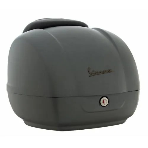 Bauletto originale Piaggio 623698S0EZ da circa 36 L per Vespa GTS Super Sport 125/300, Titanio 742/B, con schienale e kit di montaggio.