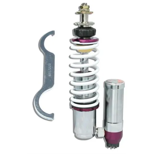 Ammortizzatore MALOSSI RS24/10 anteriore per PIAGGIO Quartz/ZIP SP, con piantone di sterzo PIAGGIO ZIP/Quartz anche per Vespa 50-125/PV/ET3/PK50-125/S/SS/XL /2 corpo: argento/viola, spri.. ..ng: bianco, l 185 mm, corsa di compressione: regolabile, molla p