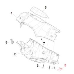 Brake pump cover, right, PIAGGIO for Vespa Primavera 50-150ccm white, Montebianco 544