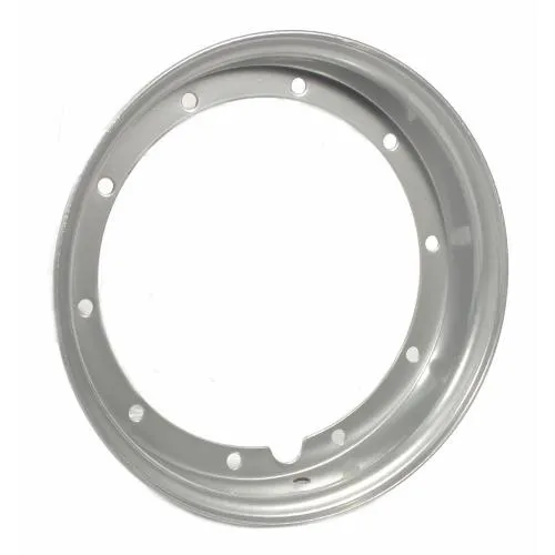 Mezzo cerchio largo SIP 81200000 in acciaio argento 2.10-10, PCD 5/220 e foro 202 mm, per ruote anteriori/posteriori Vespa e LML compatibili.