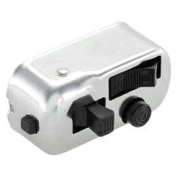 Devioluci SIP 60091300 cromato con clacson rotondo e pulsante per tachimetro o contagiri SIP. Per conversioni 12 V su Vespa compatibili.