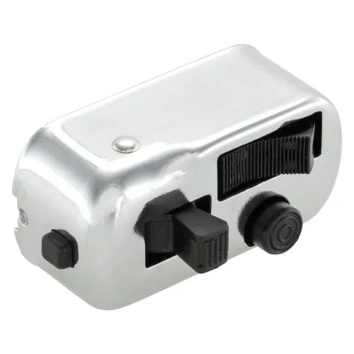 Devioluci SIP 60091300 cromato con clacson rotondo e pulsante per tachimetro o contagiri SIP. Per conversioni 12 V su Vespa compatibili.