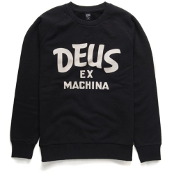 Felpa DEUS Curvy Crew, nera, uomo, taglia XXL, 100% cotone, 380g/m2