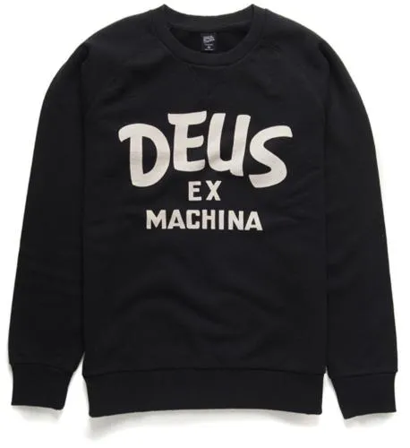 Felpa DEUS Curvy Crew, nera, uomo, taglia XXL, 100% cotone, 380g/m2