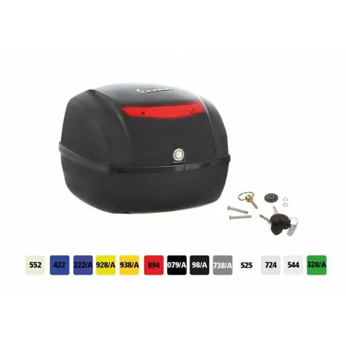 Baúl PIAGGIO para Vespa S 50-150ccm/PX2011 125-150ccm, aprox. 32 litros, negro, brillante 094, incl. material de montaje, sin portaequipajes/respaldo (art. 65708300/67371600 necesario)