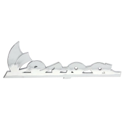 "Vespa" badge, side panel for Vespa PX '98/MY chrome, fastening: adhesive, 175x55 mm